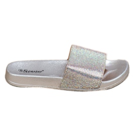 Seastar Chinelos com cristais cinza Seastar Chinelos com cristais cinza