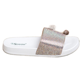 Seastar Chinelos com cristais branco Seastar Chinelos com cristais branco