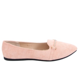 Mocassins rosa amêndoa dedos do pé 3C-6 rosa