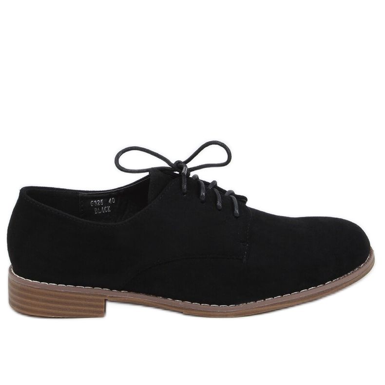 Mocassins pretos atados G325 Preto