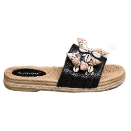 Seastar Chinelos na plataforma com conchas preto