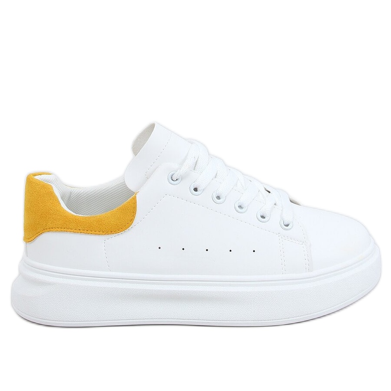 Tênis feminino branco e amarelo A88-63 Amarelo
