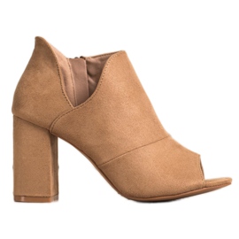 Botas Spring Open Toe VINCEZA bege marrom