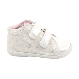 Mazurek Botins esportivos de velcro de couro com flor prata 1264 Mazurek Botins esportivos de velcro de couro com flor prata 1264