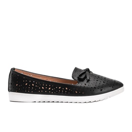 Mocassins pretos com acabamento em relevo Madalyne Mocassins pretos com acabamento em relevo Madalyne