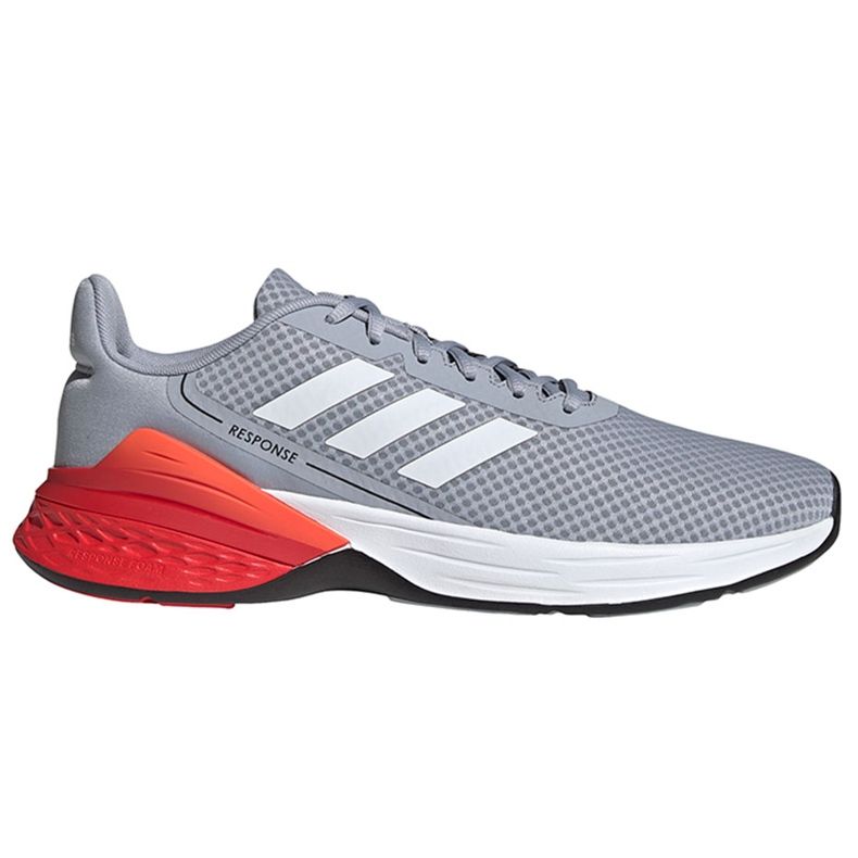 Sapatos masculinos Adidas Response Sr. cinza-vermelho FY9152