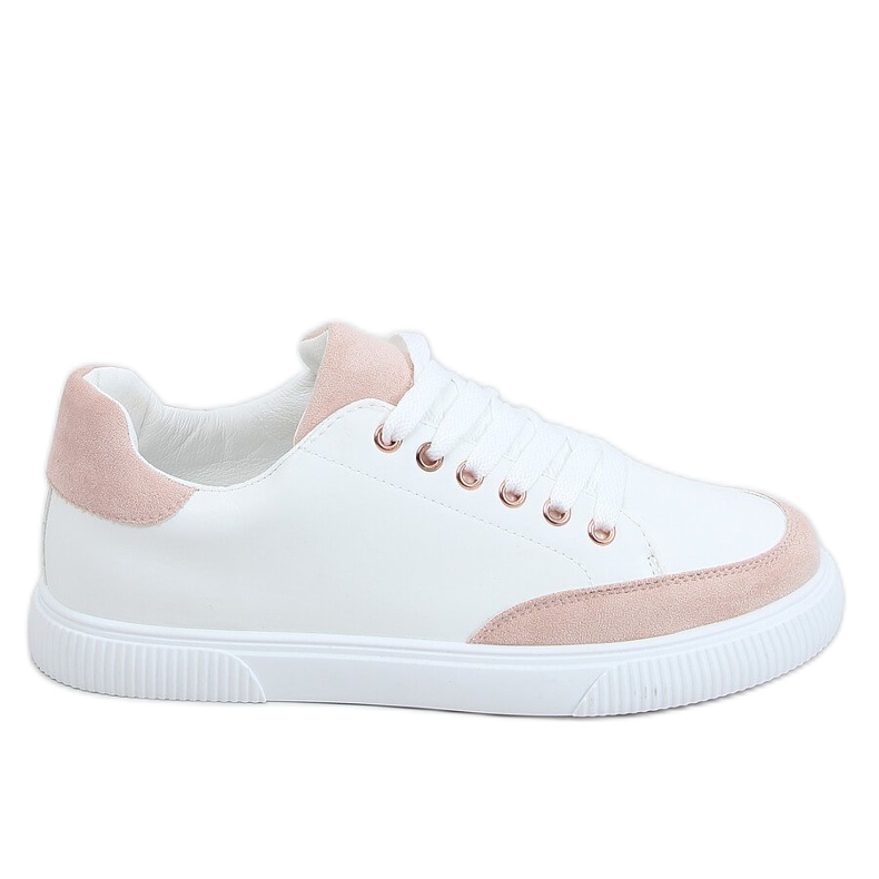 Tênis branco feminino 6110 rosa