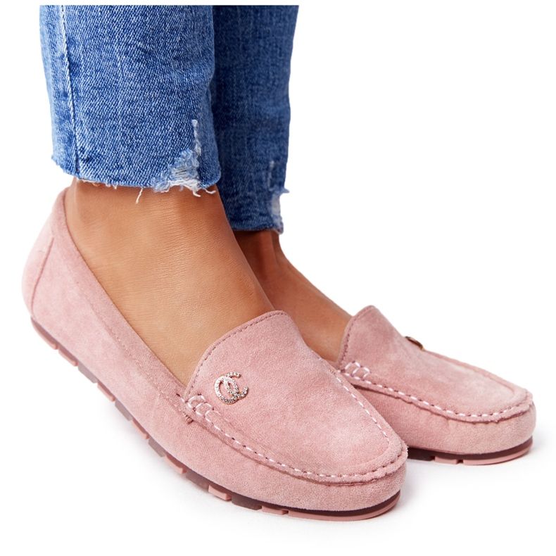 PS1 Mocassins de camurça feminino rosa Madelyn