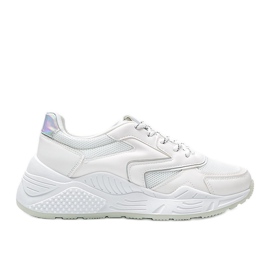 Tênis grossos brancos com detalhes metálicos Kenna