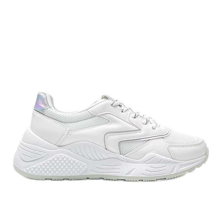 Tênis grossos brancos com detalhes metálicos Kenna