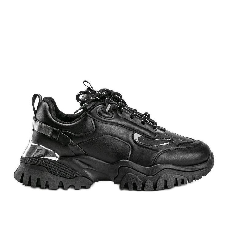 Tênis preto com inserções metálicas de Ansley