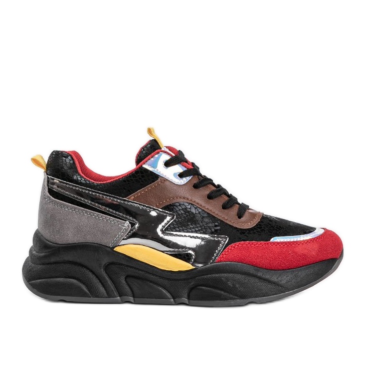 Tênis preto com padrão de pele de cobra Lindsay