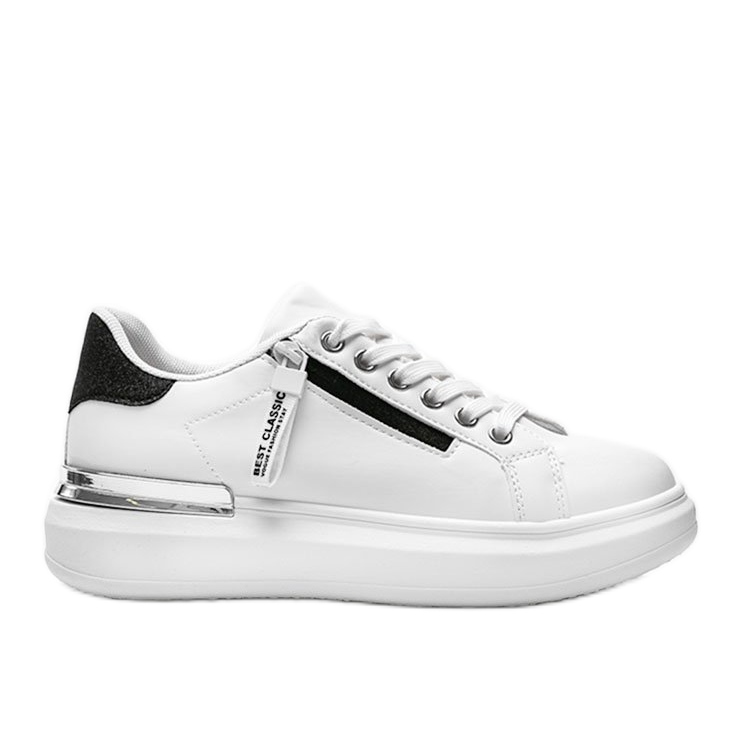 Tênis branco com zíper decorativo Kiana