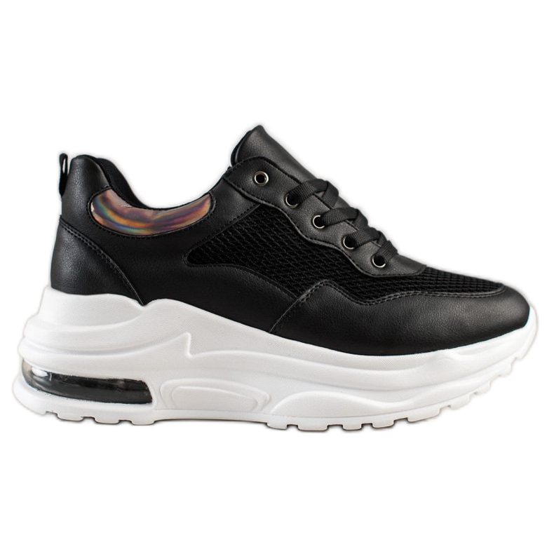 Weide Tênis confortáveis ​​na plataforma preto