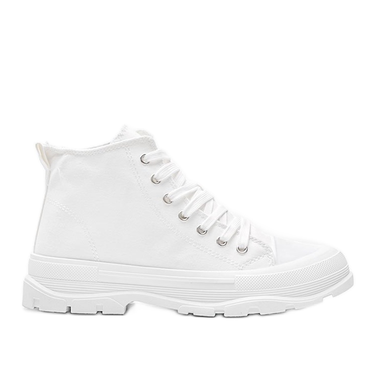 Tênis de cano alto branco com sola Evelin grossa