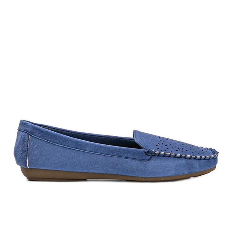 Mocassins azuis com biqueira Justine com detalhes azul Mocassins azuis com biqueira Justine com detalhes azul