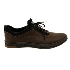Polbut Sapatos masculinos de couro casual K24 marrom