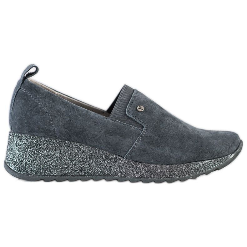 Filippo Sapatos de brocado de couro cinza