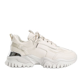 Tênis bege com inserções metálicas de Ansley