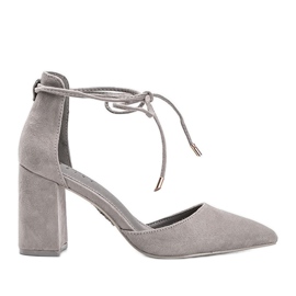 Sapatos de renda cinza no poste Macey Sapatos de renda cinza no poste Macey