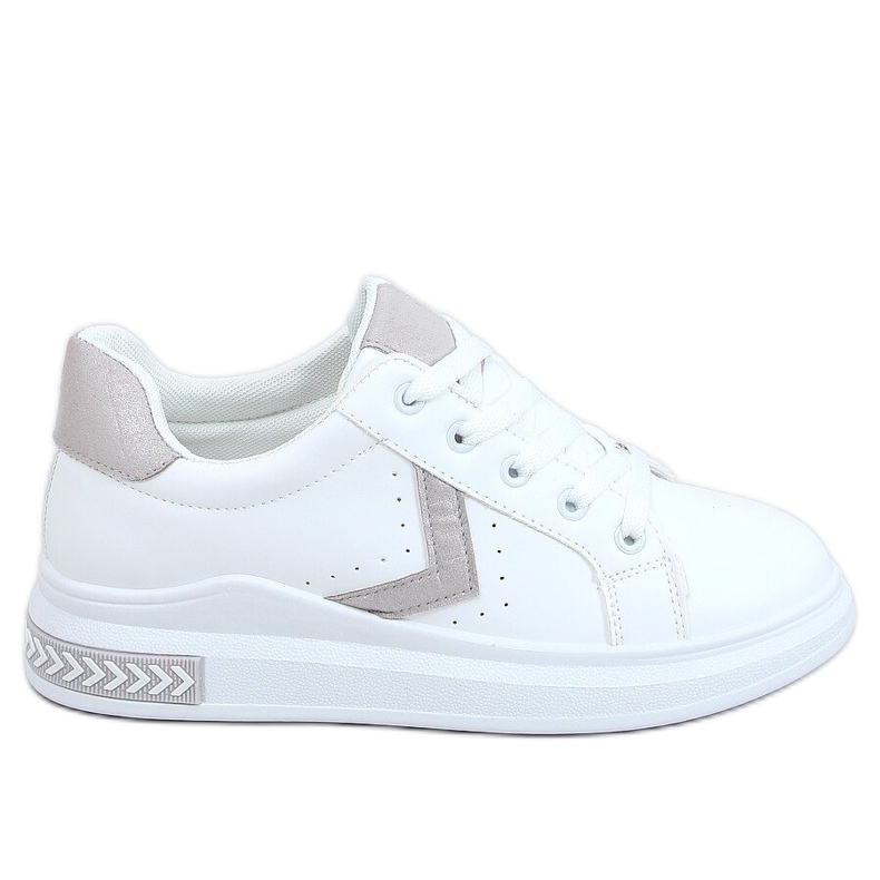Tênis branco feminino CC-40 cinza