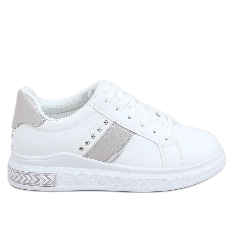 Tênis branco feminino CC-42 cinza