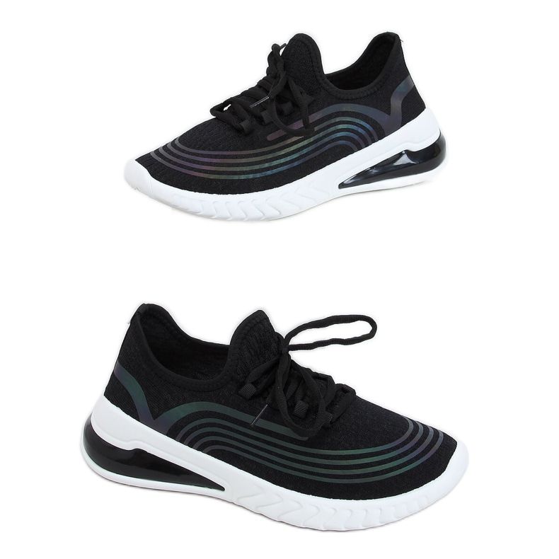 Black 3436 Black meias calçado desportivo preto