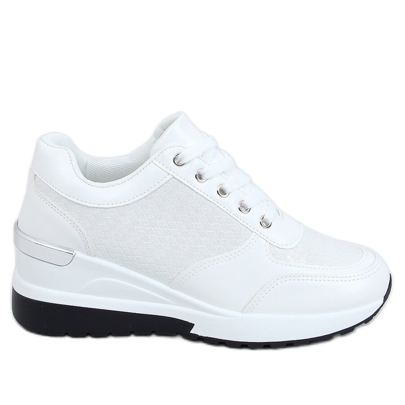 White MY-2717 sapatos esportivos brancos em um salto oculto de cunha