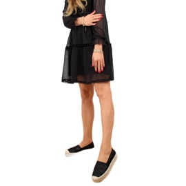 Alpargatas femininas negras A666-ESP-1 Preto