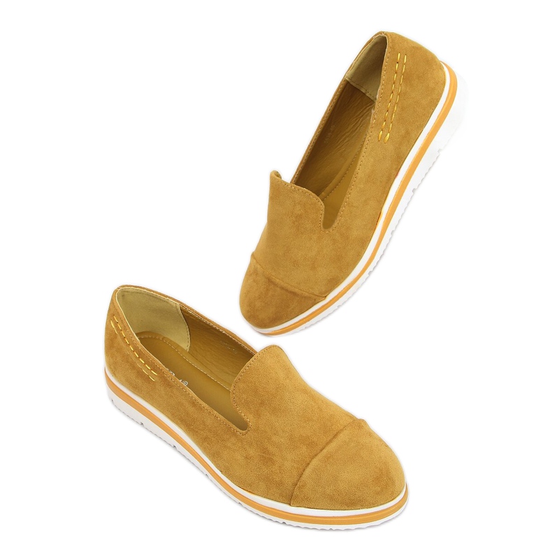Mocassins com mostarda de sola alta 5836 Amarelo