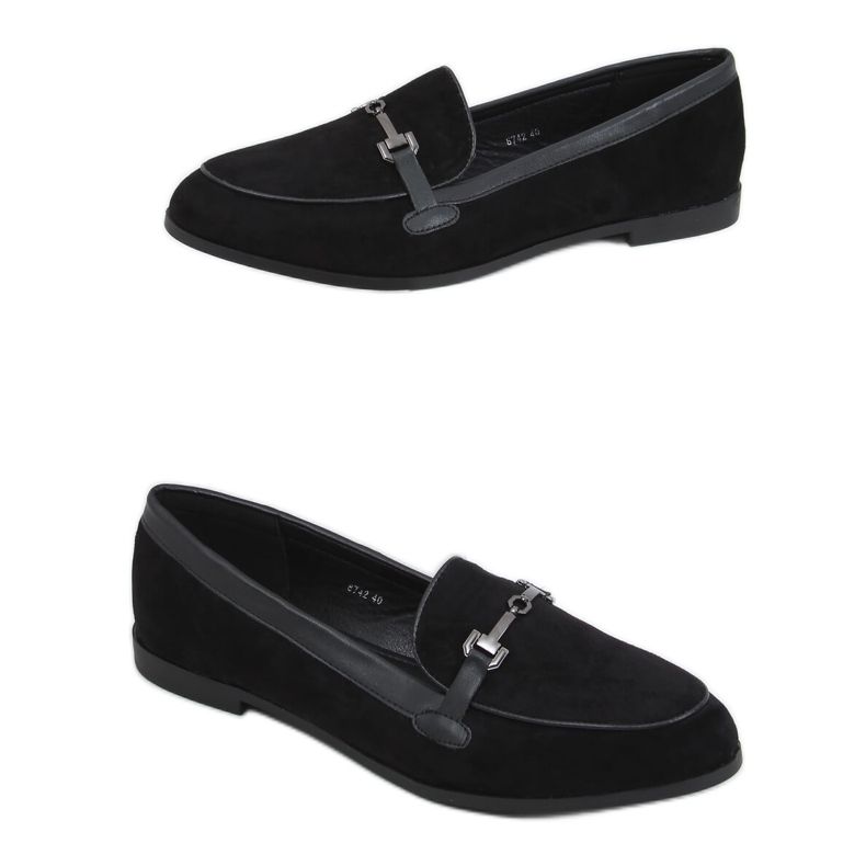 Mocassins femininos negros 8742 Preto