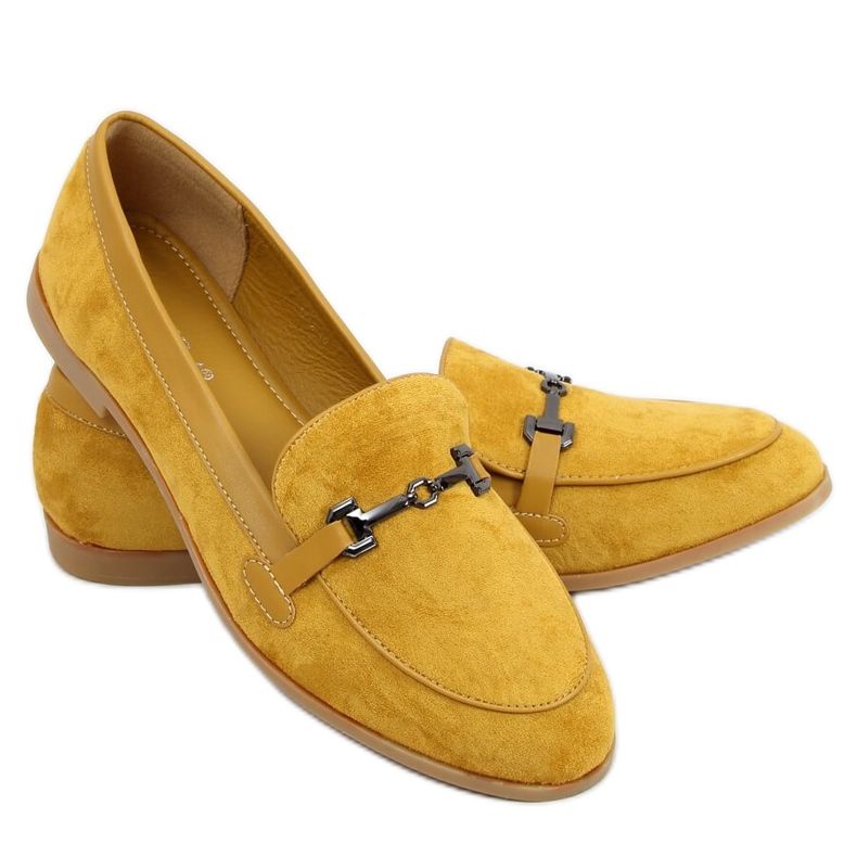 Mocassins femininos mostarda 8742 amarelo