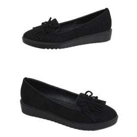 Mocassins pretos com franjas 6429 Black Mocassins pretos com franjas 6429 Black