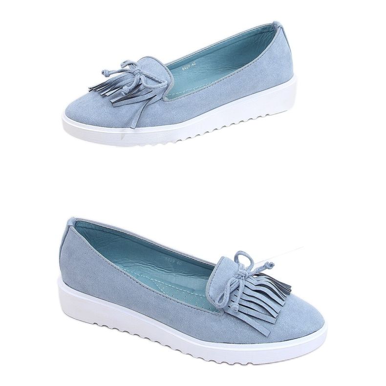 Mocassins azuis com franjas 6429 Blue azul