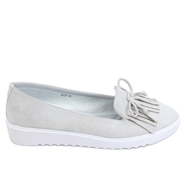Mocassins cinza com franjas 6429 Gray