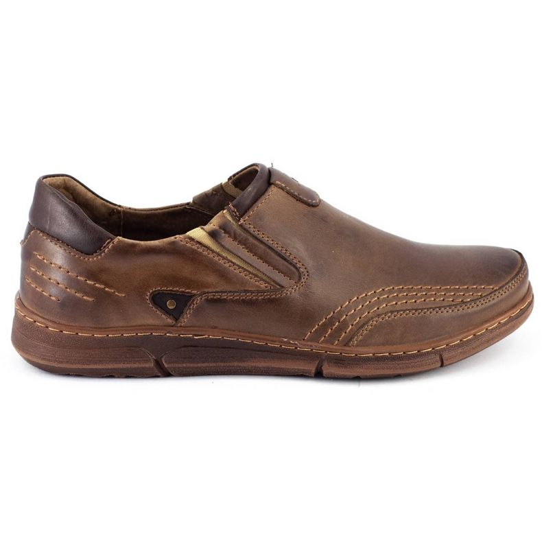 Polbut Sapatos masculinos deslizantes J51 marrons castanho
