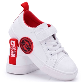 Big Star Tênis infantil estrela grande infantil com velcro branco FF374088 vermelho