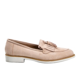 Sapatos de camurça bege com franjas Lorena