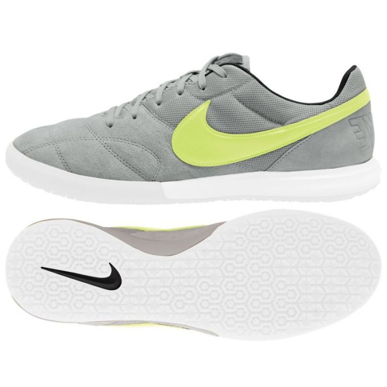 Chuteiras Nike Premier 2 Sala Ic M AV3153 012 cinza verde tons de cinza