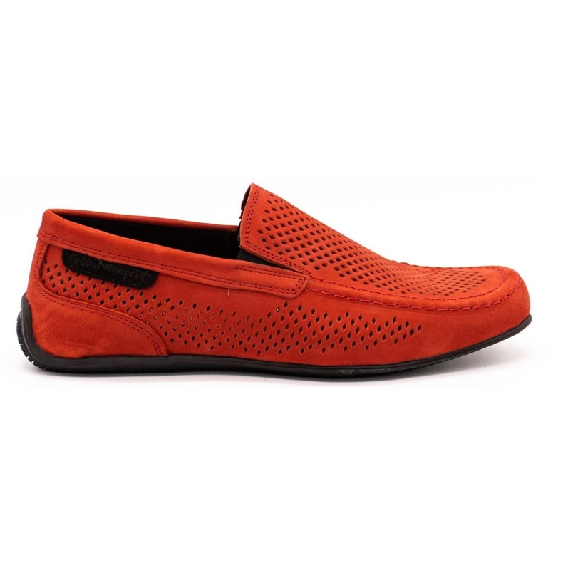 Polbut Mocassins de couro masculino 2105P vermelho