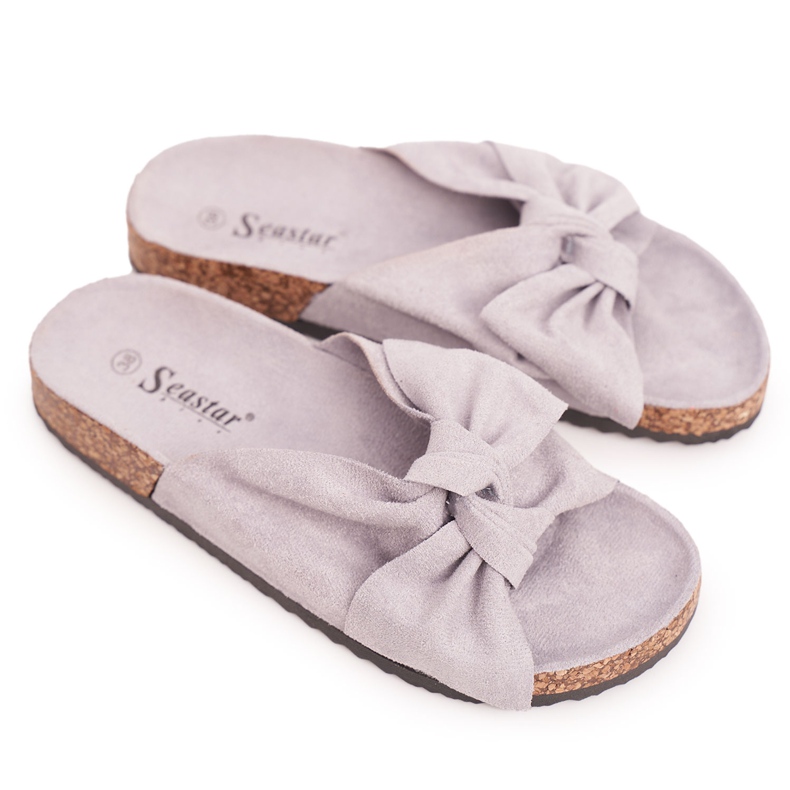 PB2 Chinelos infantis cinza em cortiça Little Wendy