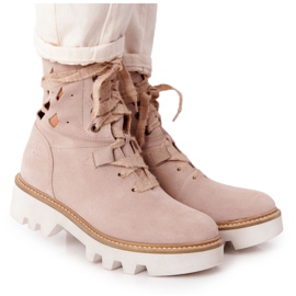 Botas de camurça a céu aberto Maciejka Beige 05033-04 castanho