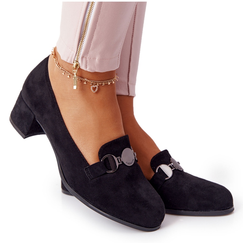 Bombas de Camurça no Salto Sergio Leone PB148 Preto