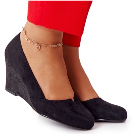 Bombas de camurça em cunha Sergio Leone PB767 preto