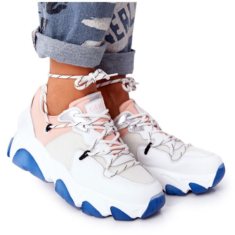 Sapatos esportivos com sola grande GOE HH2N4034 Branco-Rosa