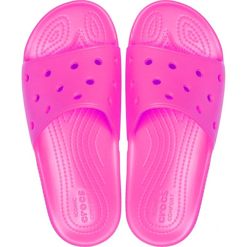 Chinelos femininos Crocs Classic Slide rosa 206121 6QQ