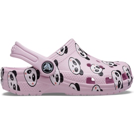 Crocs para crianças Classic Panda Print Clog rosa claro 206999 6GD