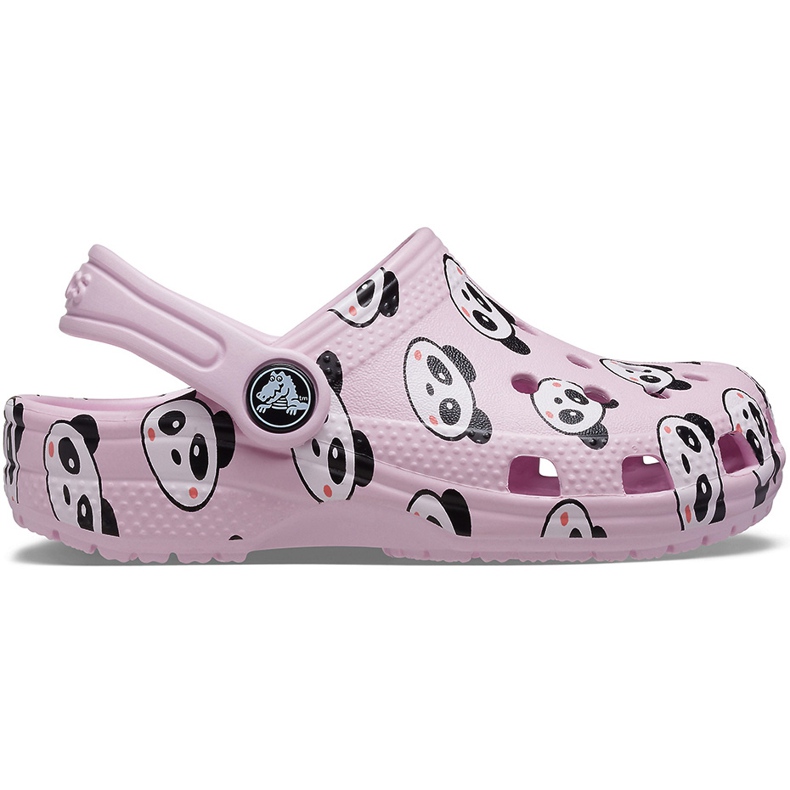 Crocs para crianças Classic Panda Print Clog rosa claro 206999 6GD