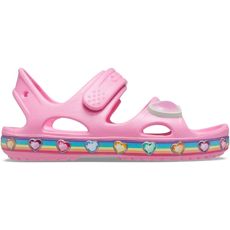 Sandálias infantis Crocs Fun Lab Rainbow rosa 206795 669
