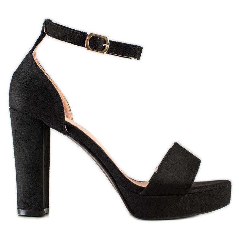 Weide Sandálias Pretas em Bar preto